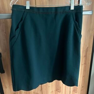 Skies Are Blue Green Pencil Skirt for Work Berenice Scallop Hem